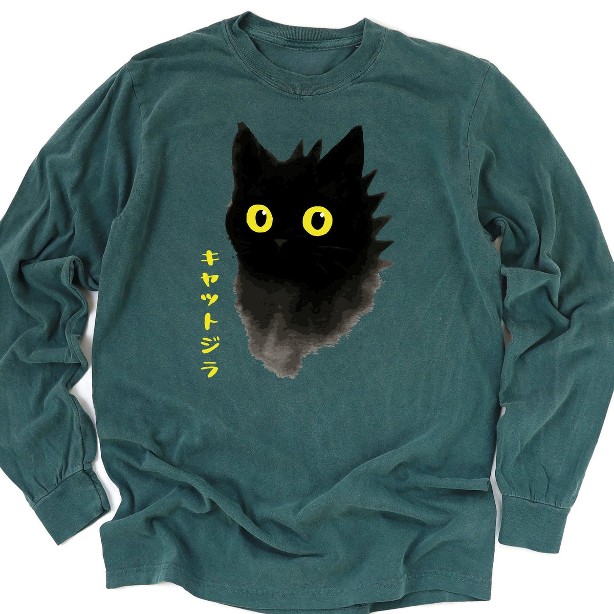 Kyattojira Inked Long Sleeve Blue Spruce / M 19401238085441978543 Long-sleeve