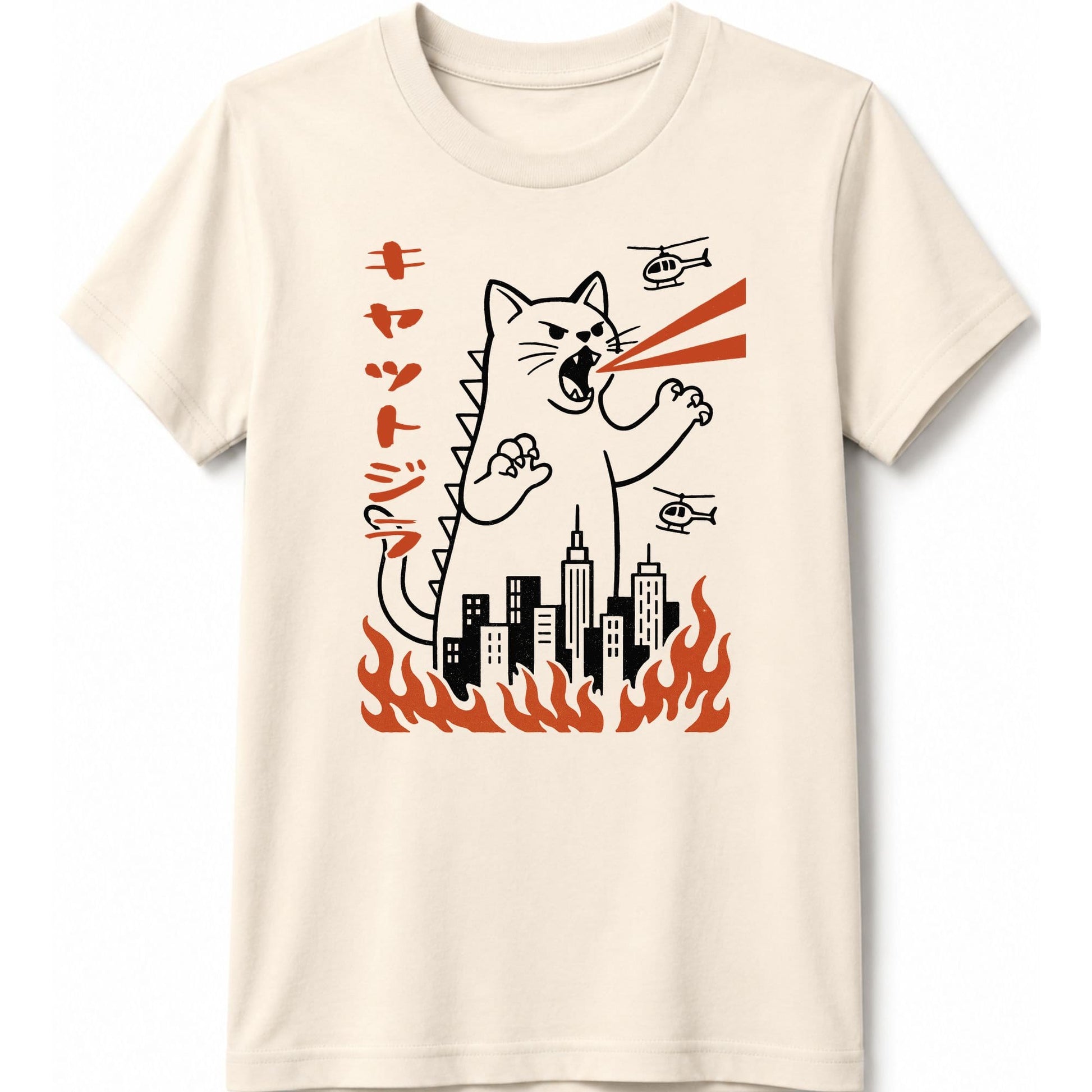 Kyattojira Kids Tee Natural / S 17561513516048086575 Kids clothes