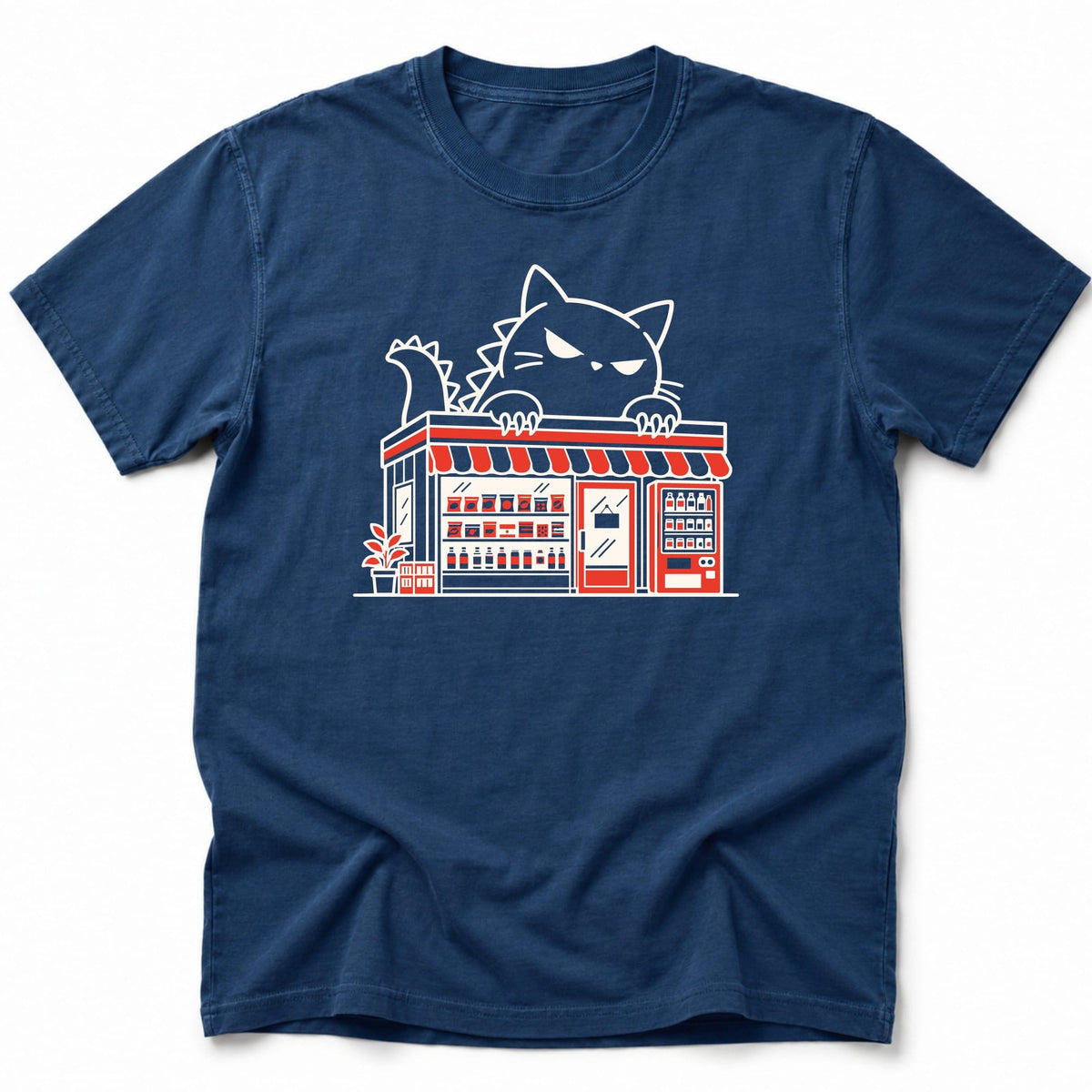 Kyattojira Konbini T-Shirt Navy / S 16162209390732043605 T-Shirt