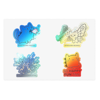 💥 Kyattojira Mini Chaos Sticker Pack — Protec / Attac / Beamu Edition 6" × 4" / Holographic / Die-Cut 33878617827900649475 Paper products
