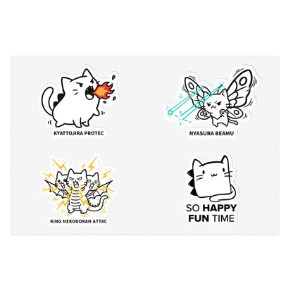 💥 Kyattojira Mini Chaos Sticker Pack — Protec / Attac / Beamu Edition 6" × 4" / White / Die-Cut 18441631804717991055 Paper products