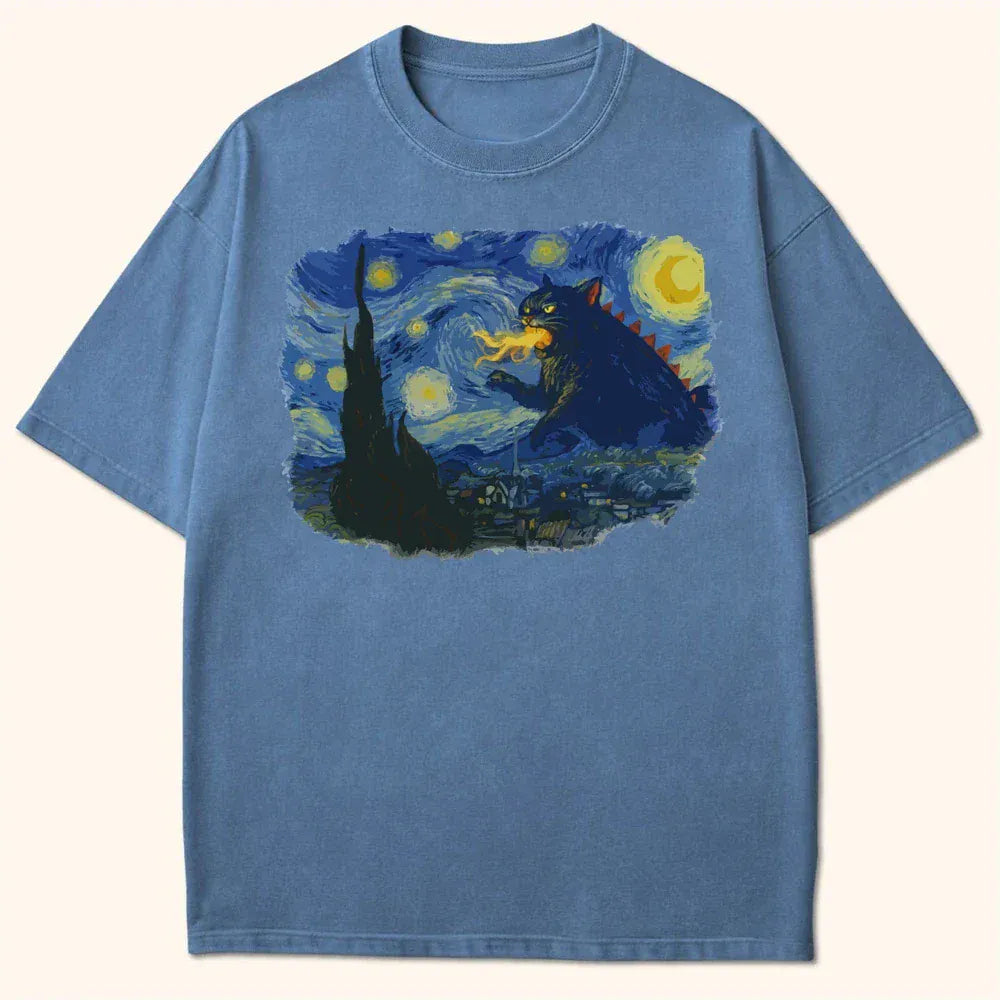 Kyattojira Night T-Shirt Blue Jean / S 27865920959131961017 T-Shirt