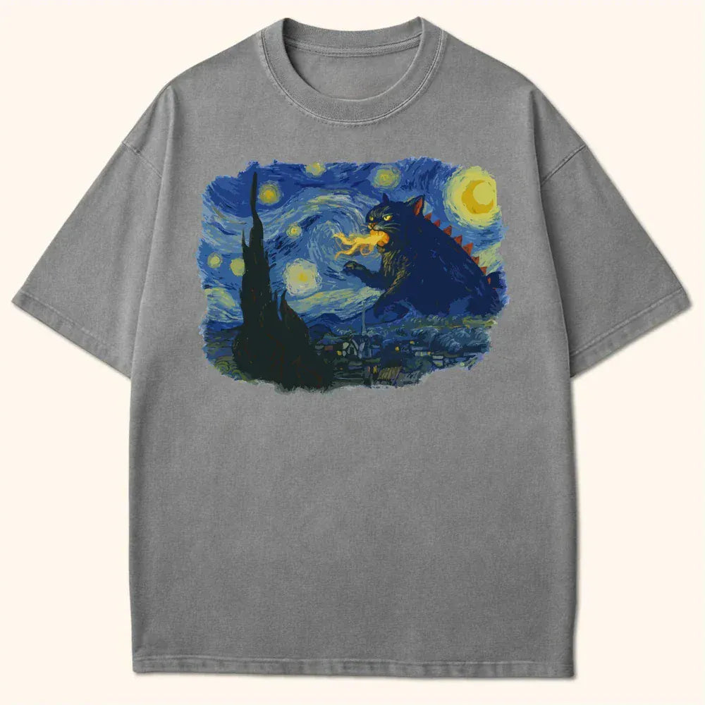 Kyattojira Night T-Shirt Grey / S 26953739160277084759 T-Shirt