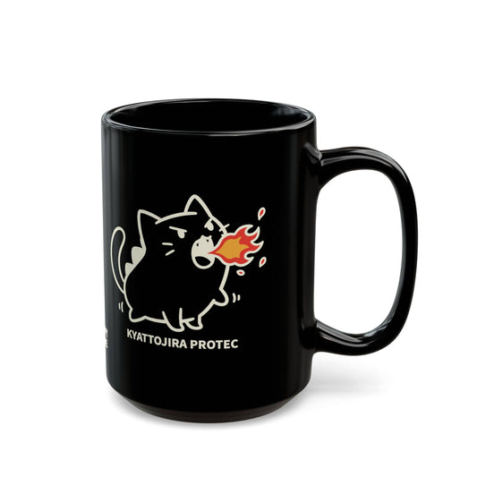 Kyattojira Protec Black Mug (15oz) 15oz 22008269480682952672 Mug