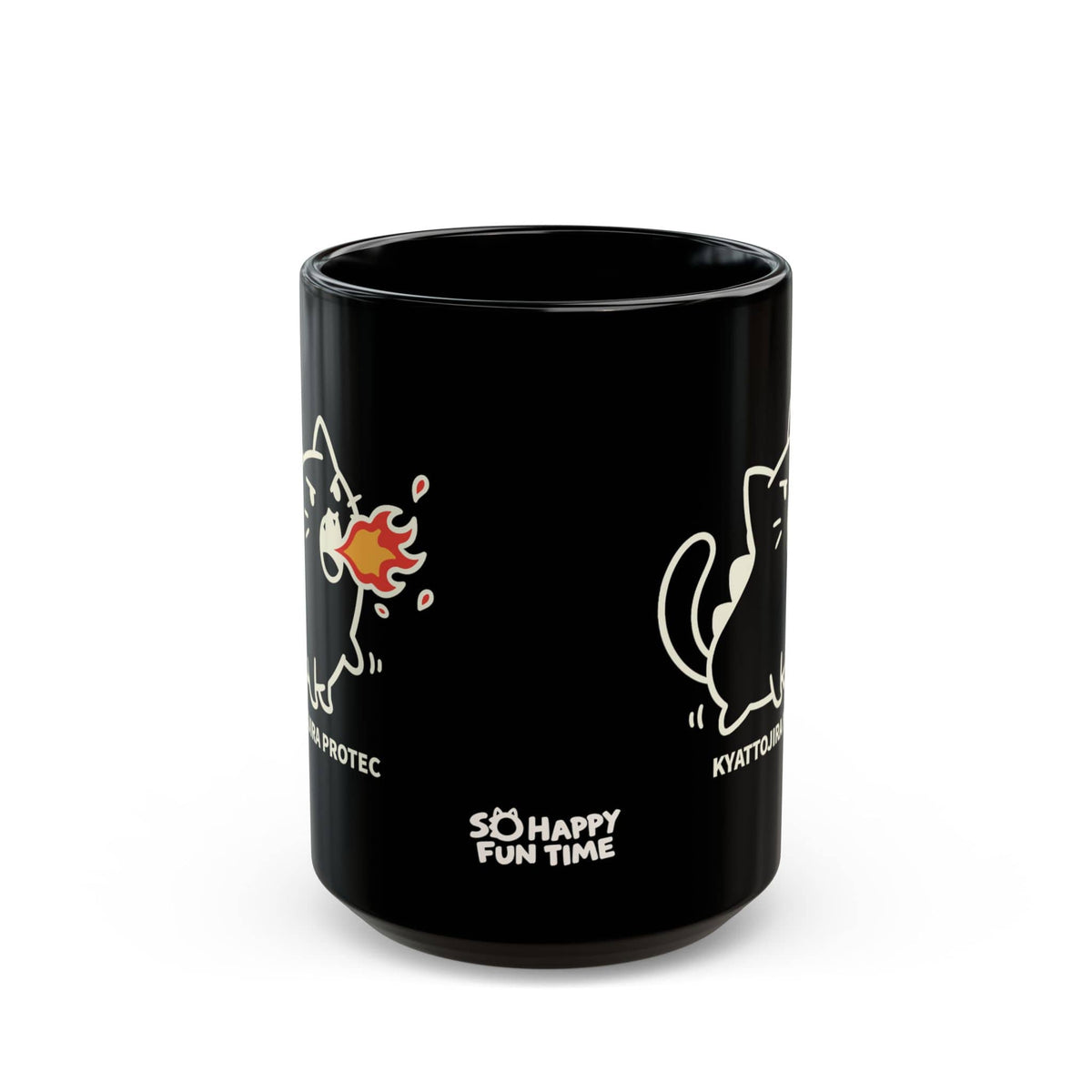 Kyattojira Protec Black Mug (15oz) 15oz 22008269480682952672 Mug