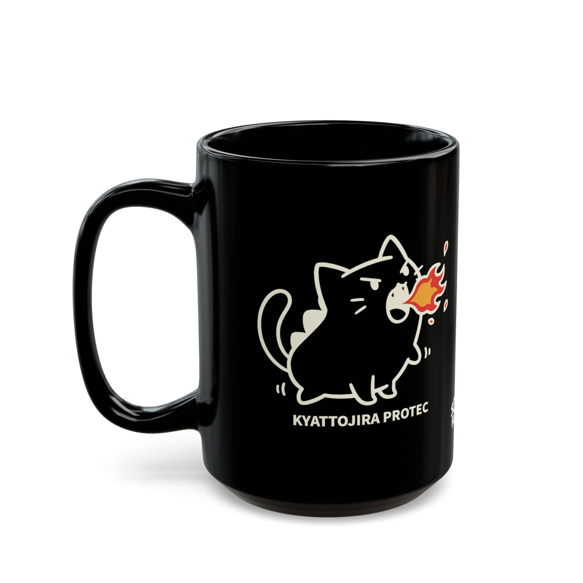 Kyattojira Protec Black Mug (15oz) 15oz 22008269480682952672 Mug