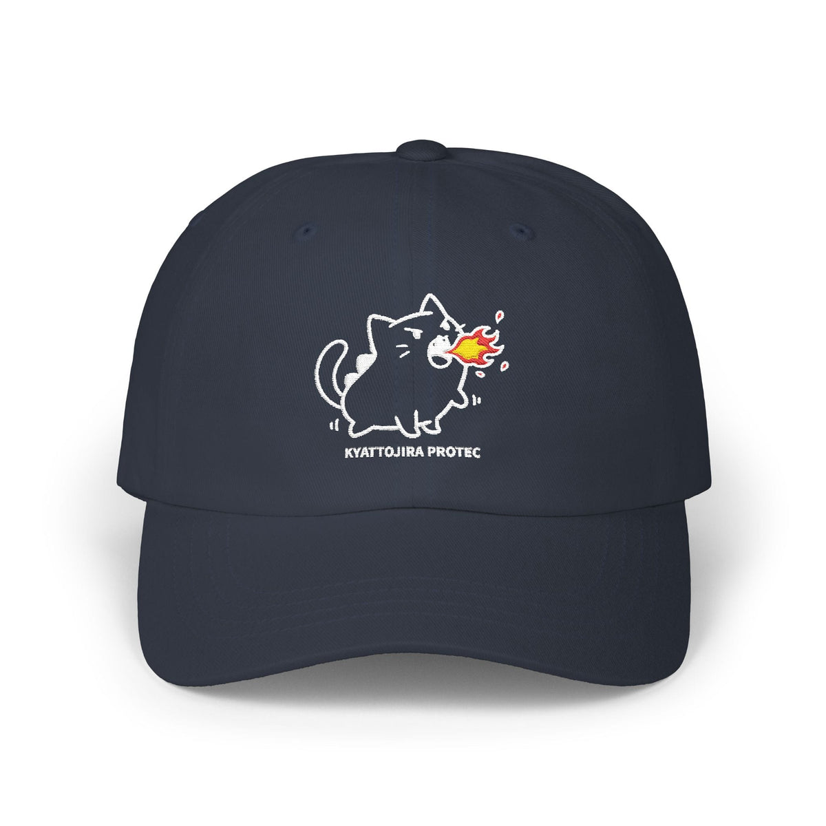 Kyattojira Protec Embroidered Classic Cap — Black & Navy Navy / One size 26622528801653575971 Hats