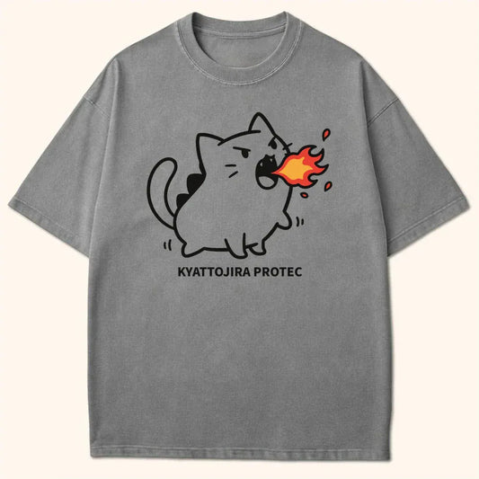 Kyattojira Protec T-Shirt Grey / S 18524344794537031387 T-Shirt