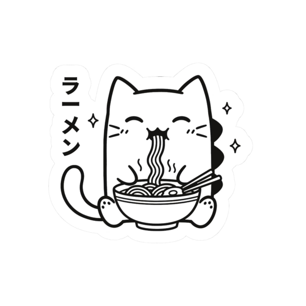 🍜 Kyattojira Ramen Time — Mini Sticker (2"x2") 2" × 2" / White 30254230028777922716 Paper products
