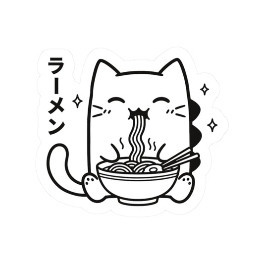 🍜 Kyattojira Ramen Time — Mini Sticker (2"x2") 2" × 2" / White 30254230028777922716 Paper products