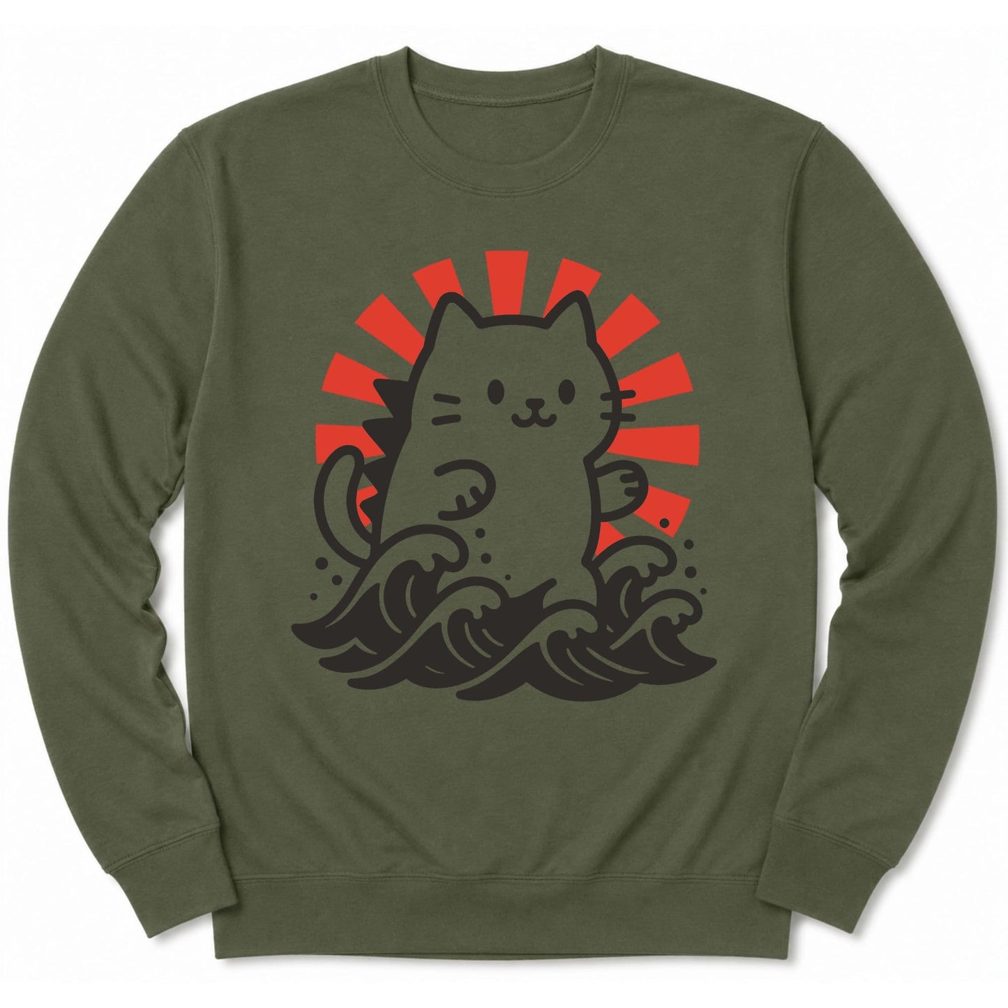 Kyattojira Rising Sweatshirt Military Green / S 20652786688556196029 Sweatshirt