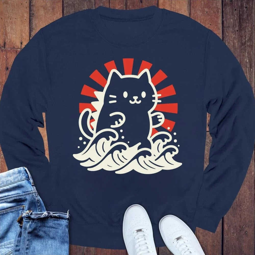 Kyattojira Rising Sweatshirt S / Navy 44007776567121436738 Sweatshirt