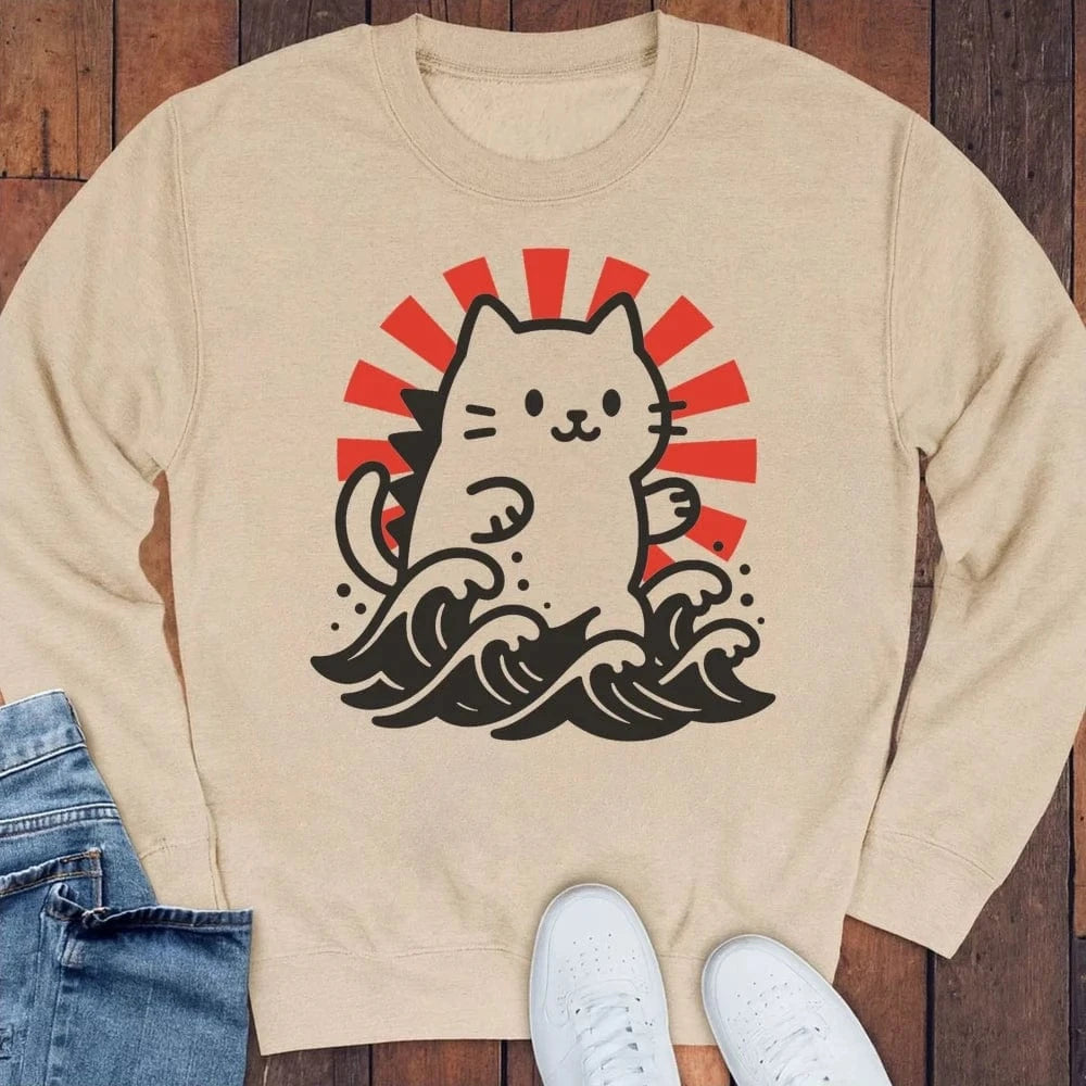 Kyattojira Rising Sweatshirt S / Sand 33032292000031374796 Sweatshirt