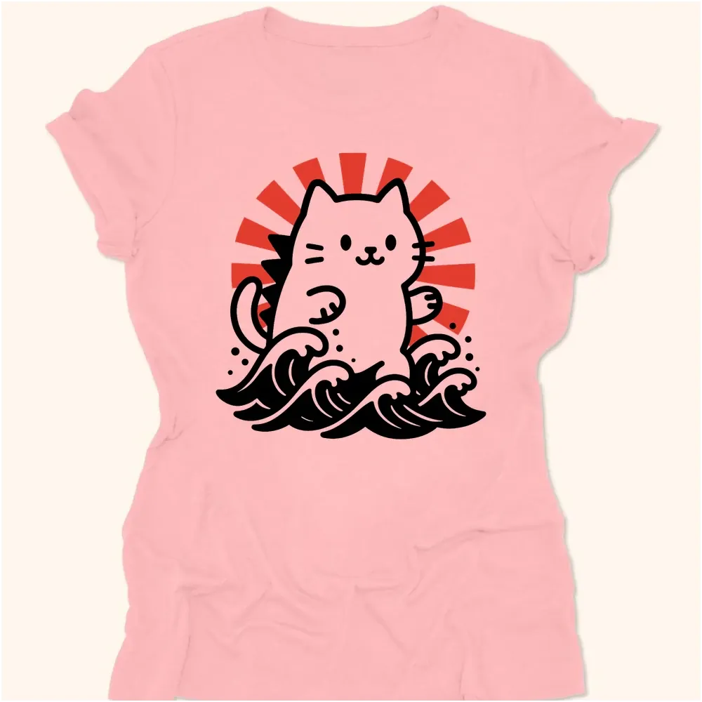 Kyattojira Rising Womens Tee Pink / S 32139660650325670450 T-Shirt
