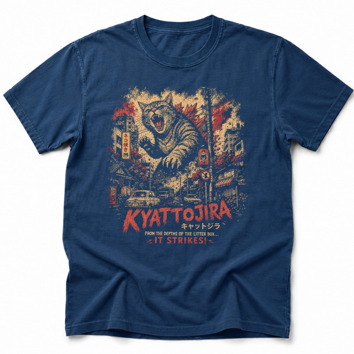 Kyattojira Roarway T-Shirt Navy / S 24891882299070043641 T-Shirt