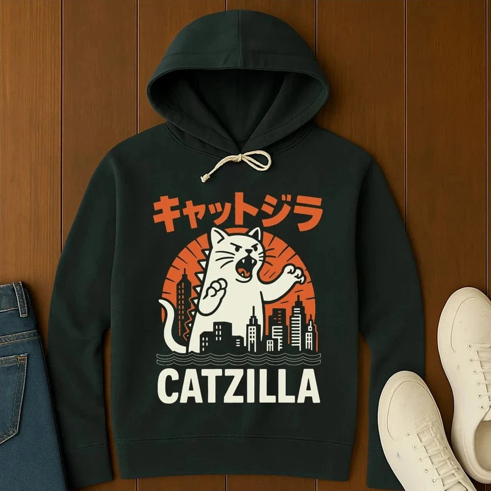 Kyattojira Strikes Hoodie Black / S 61772508536721294574 Hoodie