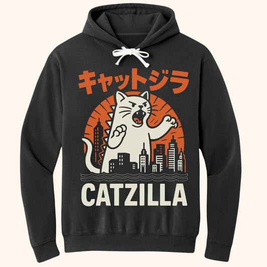 Kyattojira Strikes Hoodie Black / S 61772508536721294574 Hoodie