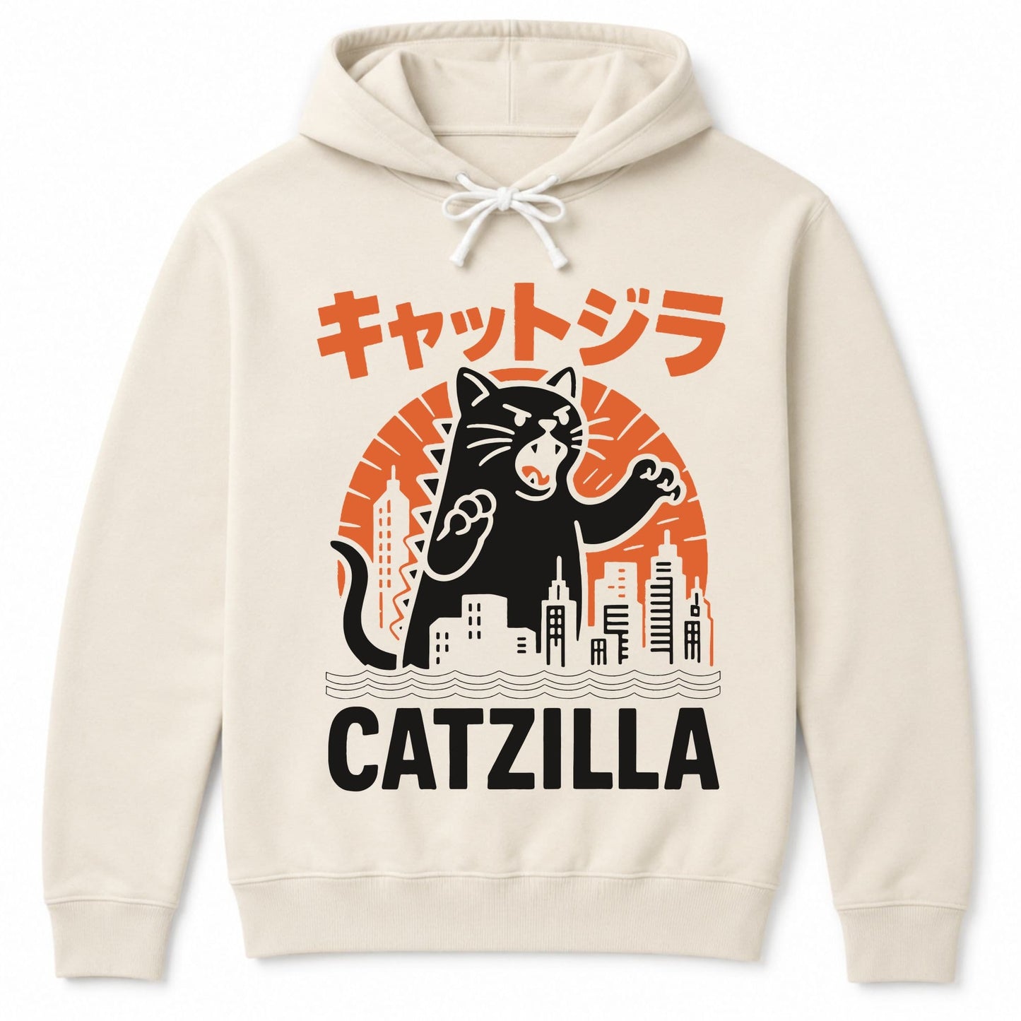 Kyattojira Strikes Hoodie Ivory / S 16352559060651565894 Hoodie