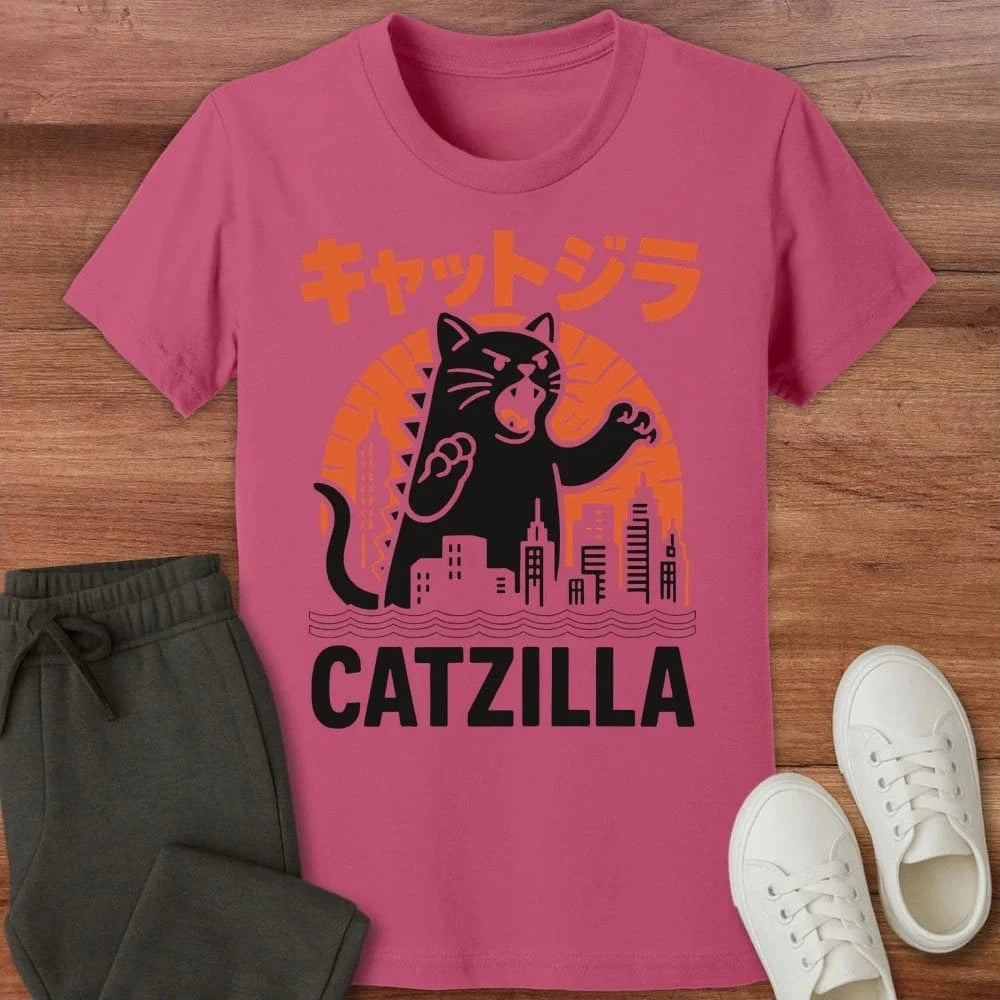 Kyattojira Strikes Kids T-Shirt Berry / S 64127852528014208021 Kids clothes