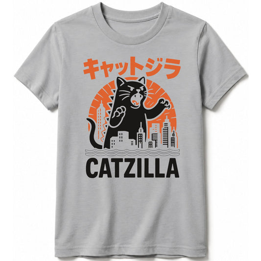 Kyattojira Strikes Kids Tee Athletic Heather / S 30668876923689537060 Kids clothes