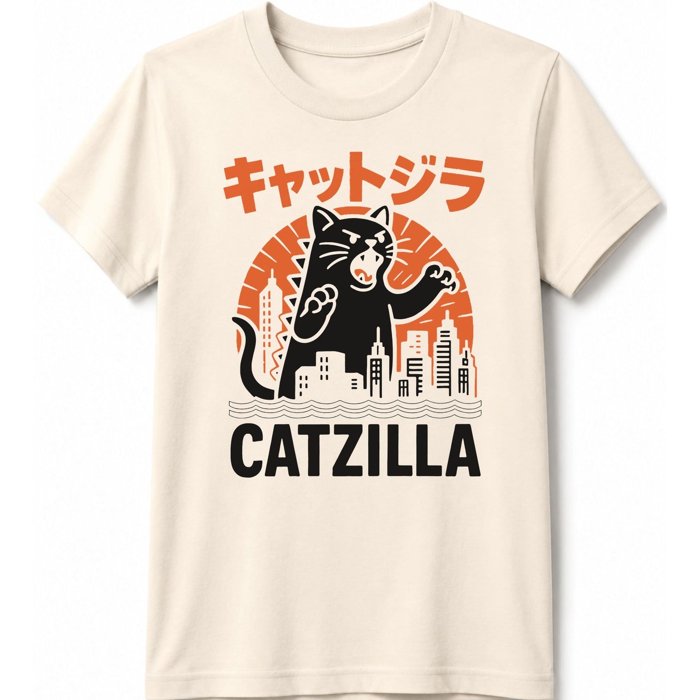 Kyattojira Strikes Kids Tee Natural / S 31380189282770945745 Kids clothes
