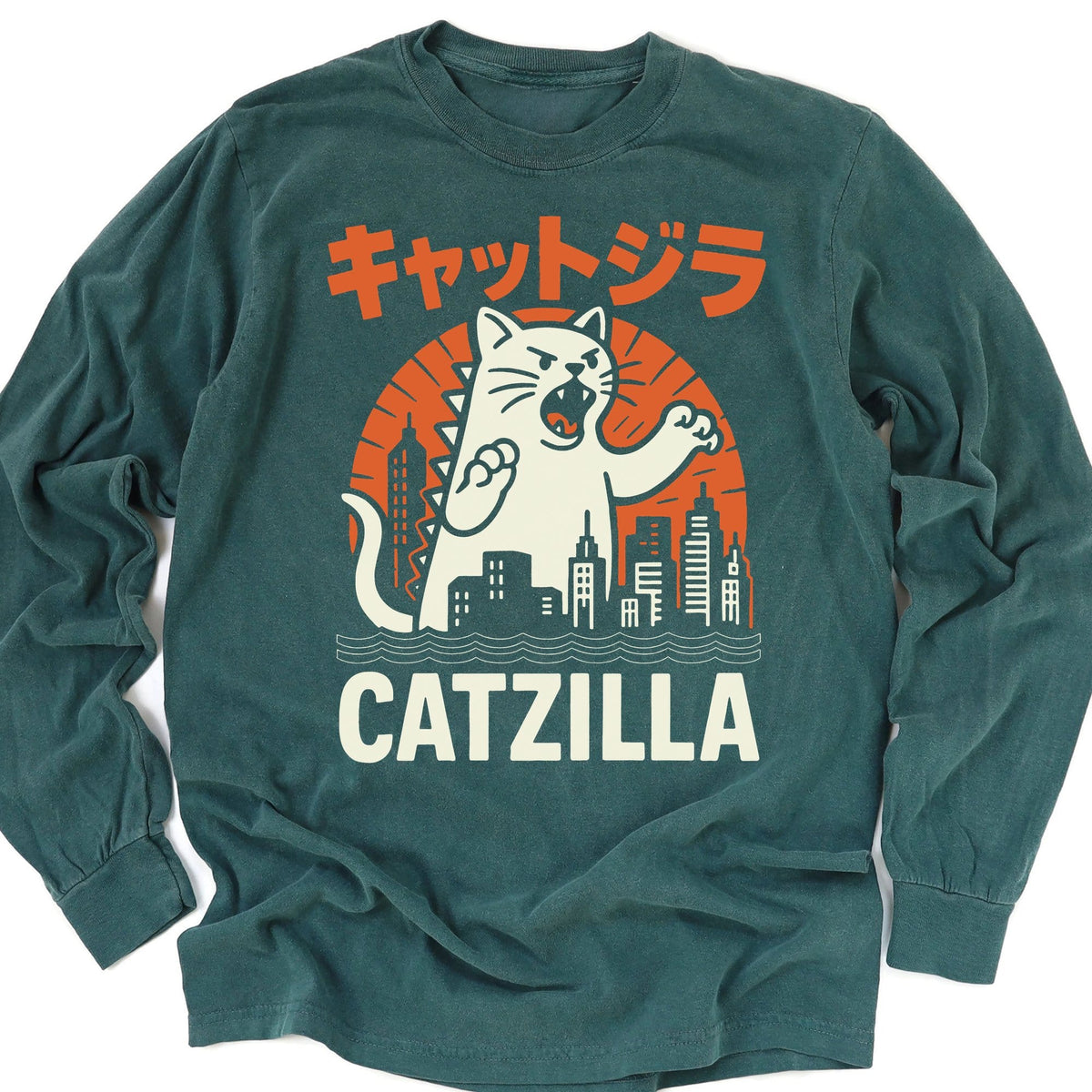 Kyattojira Strikes Long Sleeve Blue Spruce / M 11307927336049230537 Long-sleeve