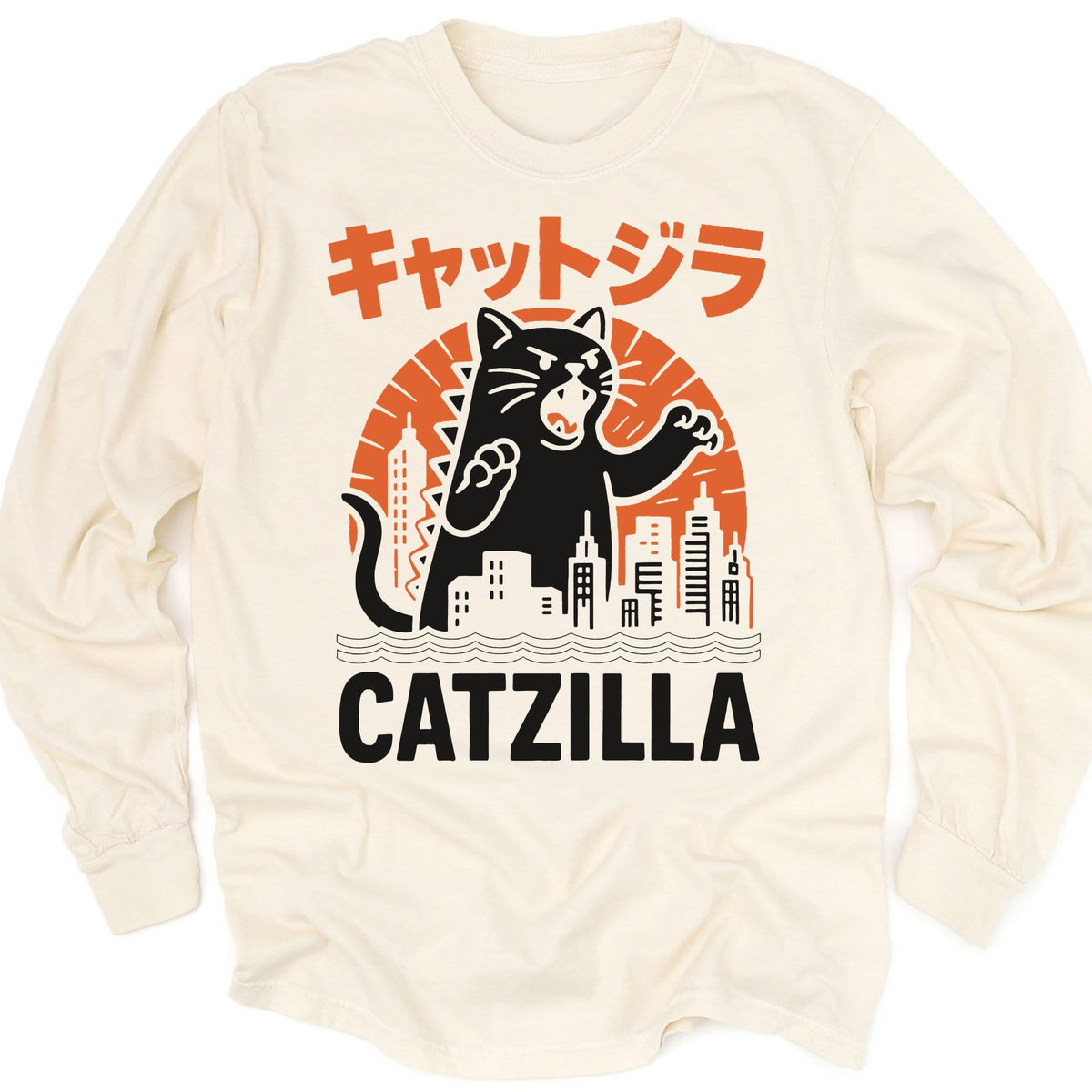 Kyattojira Strikes Long Sleeve Ivory / M 16284231739256354201 Long-sleeve