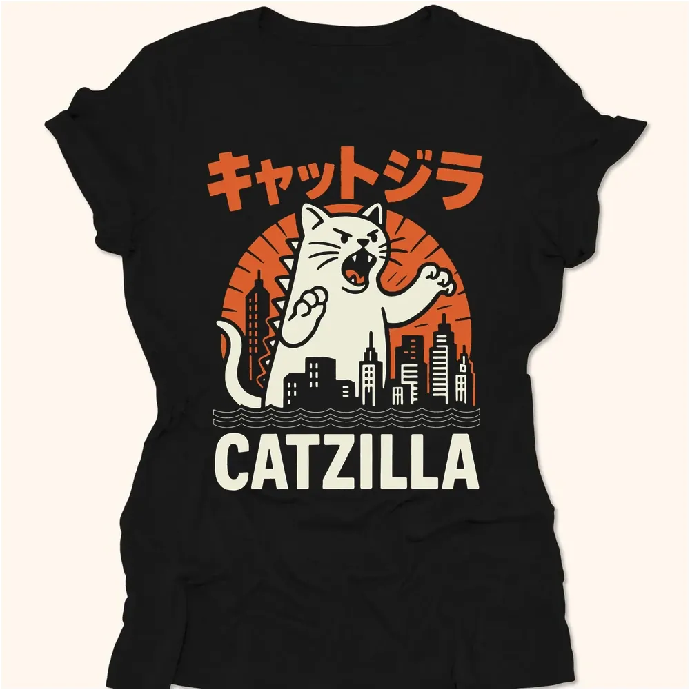 Kyattojira Strikes Womens Tee Black / S 15613992054937769006 T-Shirt