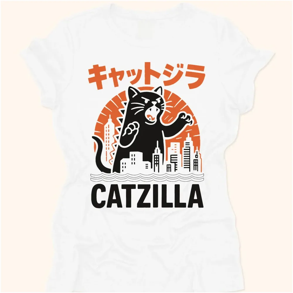 Kyattojira Strikes Womens Tee White / S 75588421626031558783 T-Shirt