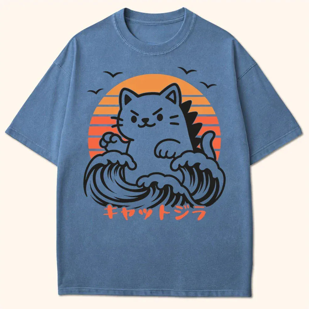 Kyattojira Sunset T-Shirt Blue Jean / S 10851698292874928541 T-Shirt