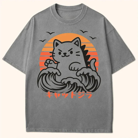 Kyattojira Sunset T-Shirt Grey / S 33901462659233338391 T-Shirt