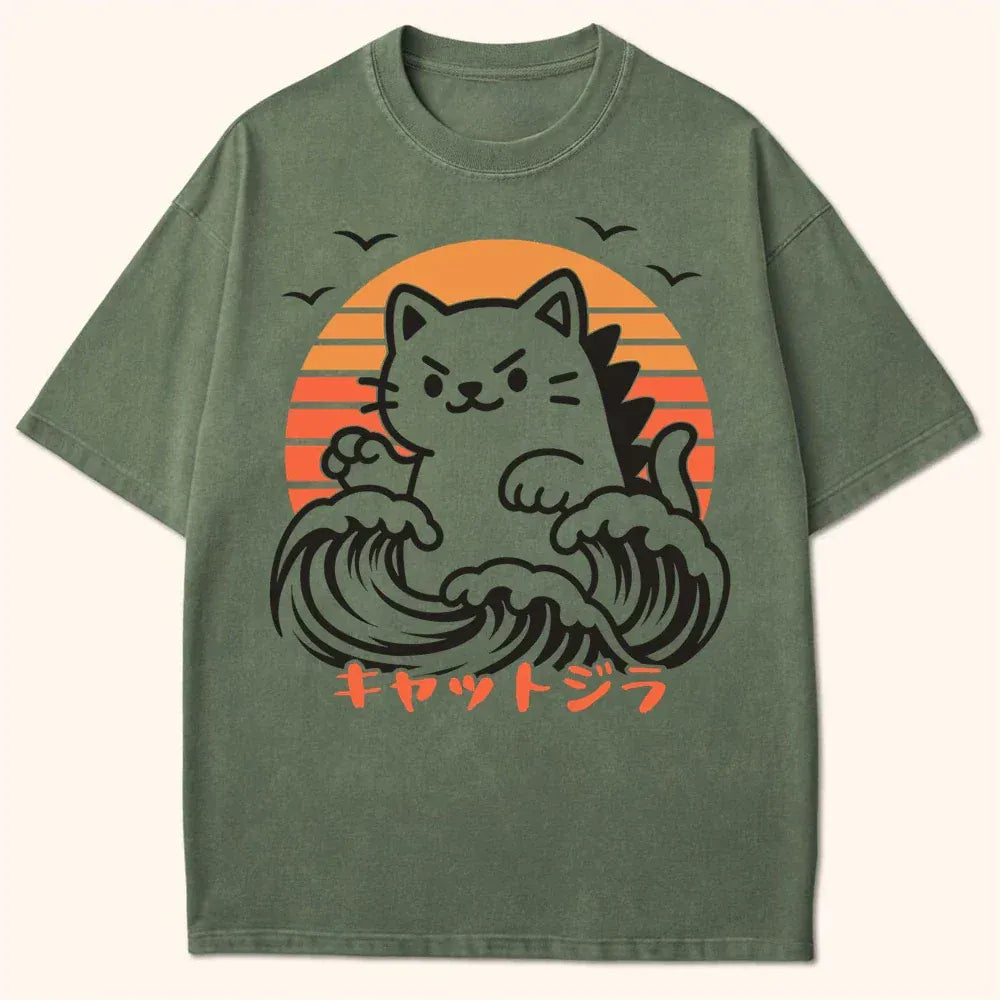 Kyattojira Sunset T-Shirt Moss / S 82613174656987596836 T-Shirt