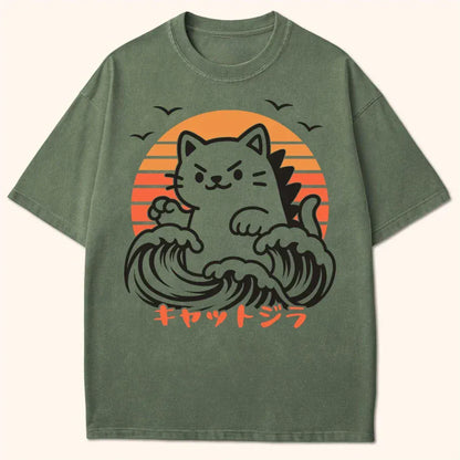 Kyattojira Sunset T-Shirt Moss / S 82613174656987596836 T-Shirt