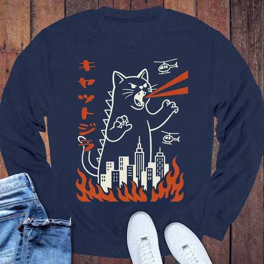 Kyattojira Sweatshirt S / Navy 22661821510127723945 Sweatshirt