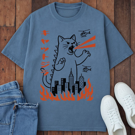 Kyattojira T-Shirt  – Softest Cat Tee on Earth Blue Jean / S 12951231862975460061 T-Shirt
