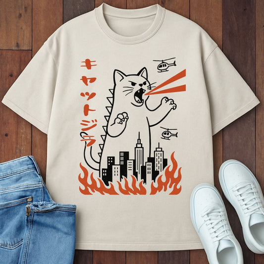 Kyattojira T-Shirt  – Softest Cat Tee on Earth Ivory / S 15505623078653821850 T-Shirt