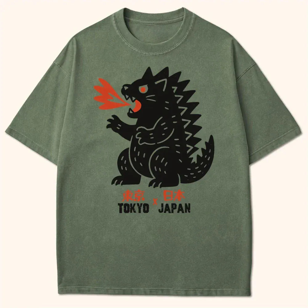 Kyattojira Tokyo Japan T-Shirt Moss / S 23260362906442011733 T-Shirt