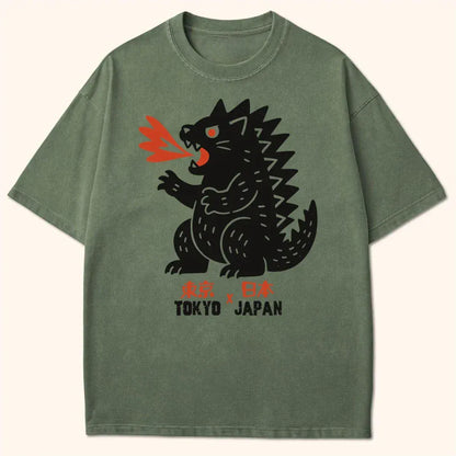 Kyattojira Tokyo Japan T-Shirt Moss / S 23260362906442011733 T-Shirt