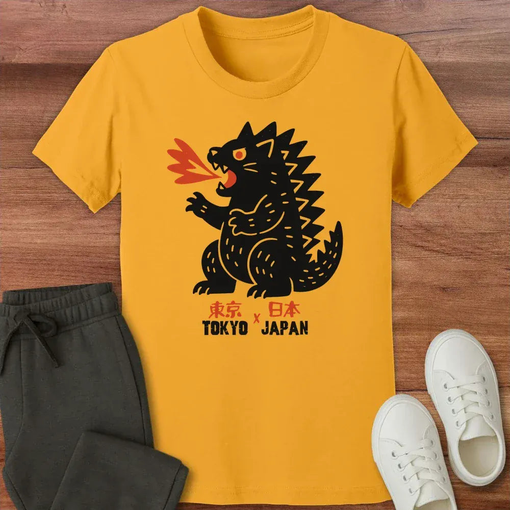 Kyattojira Tokyo X Japan Kids Tee Gold / S 17483171084525676297 Kids clothes