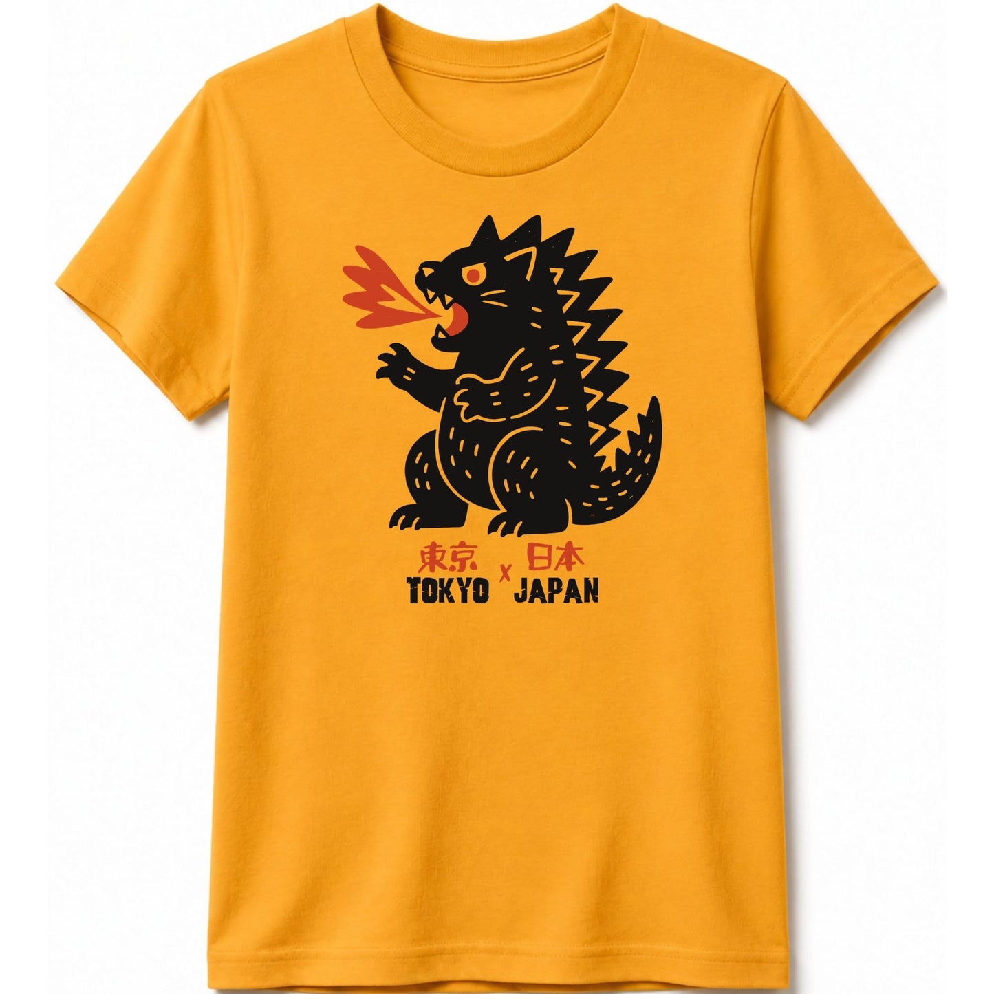 Kyattojira Tokyo X Japan Kids Tee Gold / S 17483171084525676297 Kids clothes