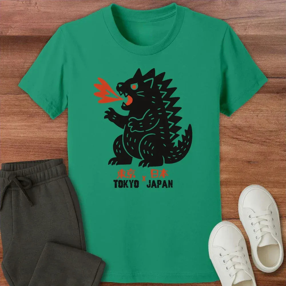 Kyattojira Tokyo X Japan Kids Tee Kelly / S 31811985875376897040 Kids clothes