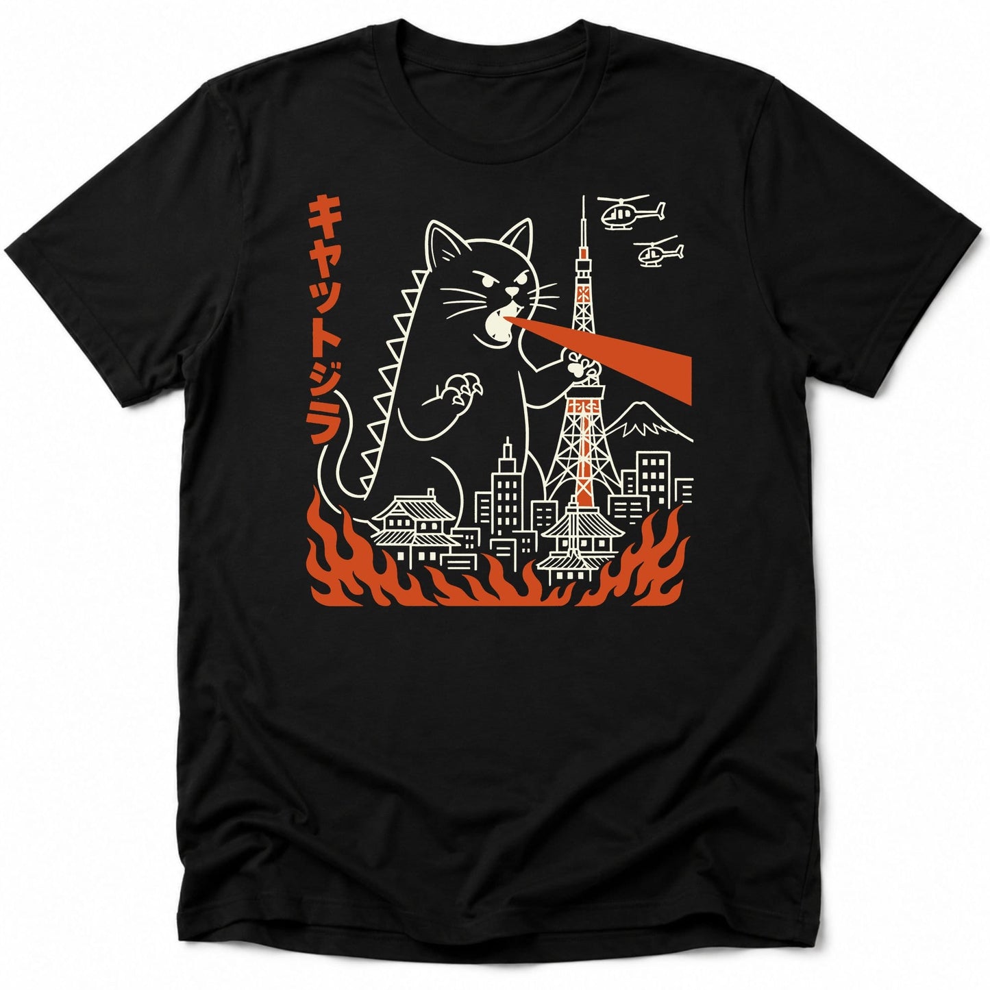 Kyattojira Visits Tokyo Everyday Softstyle Tee Black / S 19560717843475533072 T-Shirt