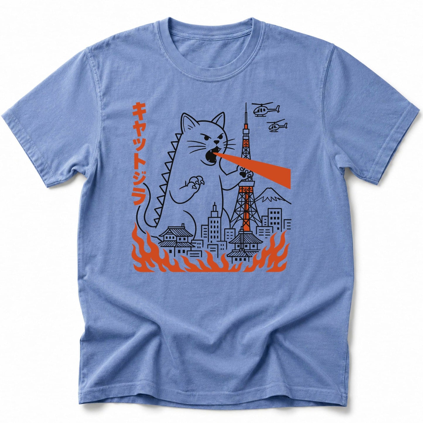 Kyattojira Visits Tokyo T-Shirt Blue Jean / S 22714606134843403204 T-Shirt