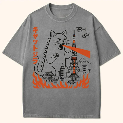 Kyattojira Visits Tokyo T-Shirt Grey / S 23560144273526098470 T-Shirt