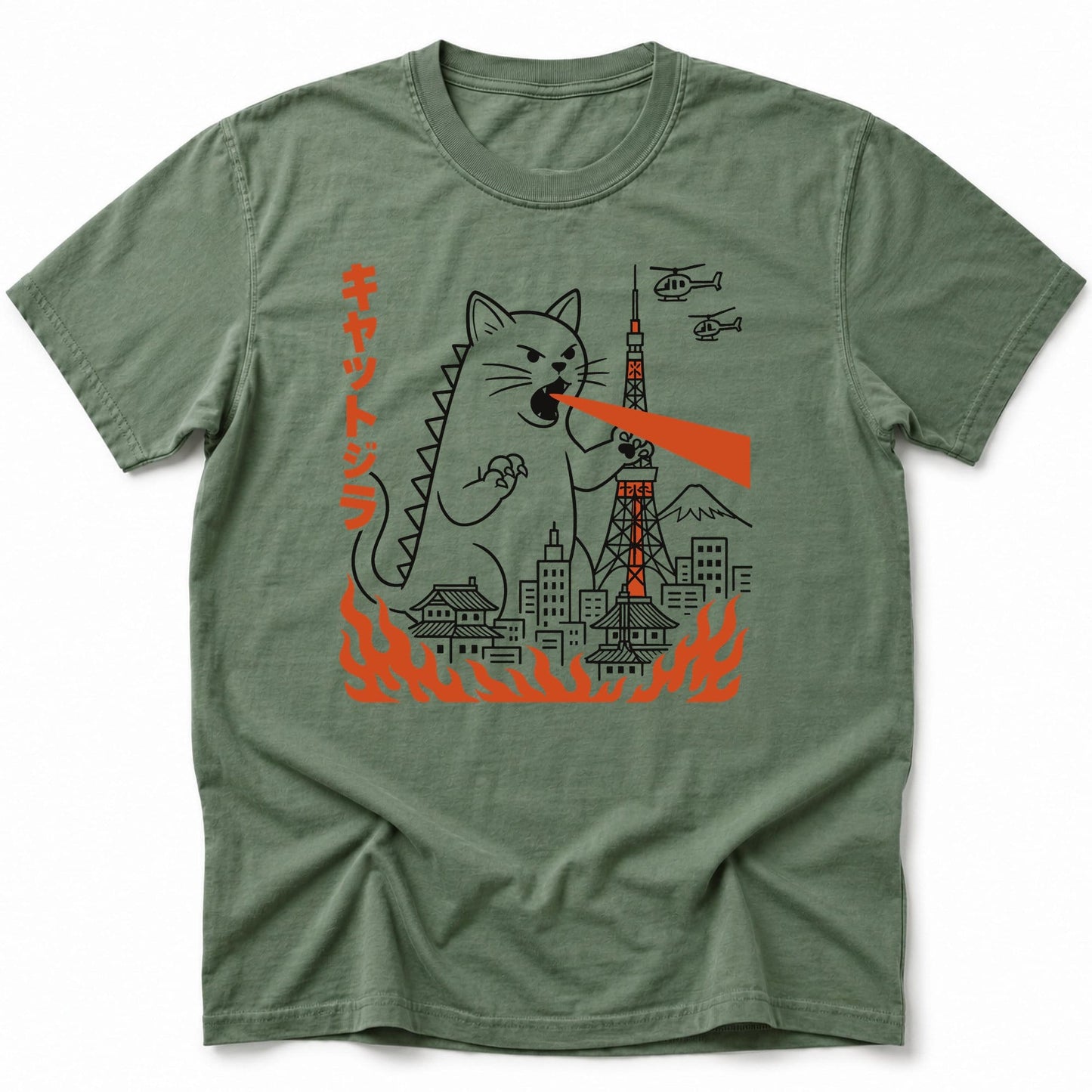 Kyattojira Visits Tokyo T-Shirt Moss / S 16572467052008099855 T-Shirt