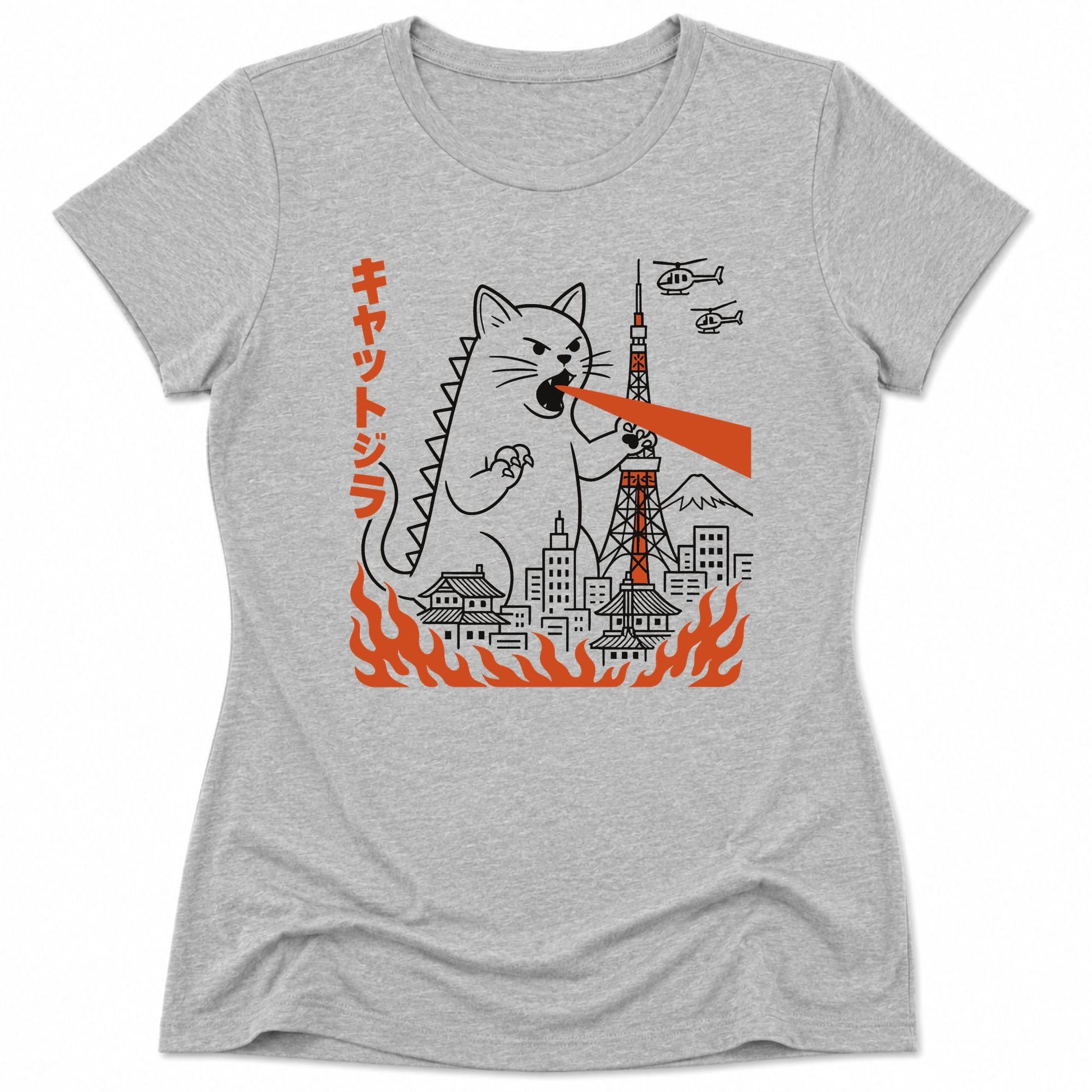 Kyattojira Visits Tokyo Womens Tee Athletic Heather / S 20719732102403703288 T-Shirt