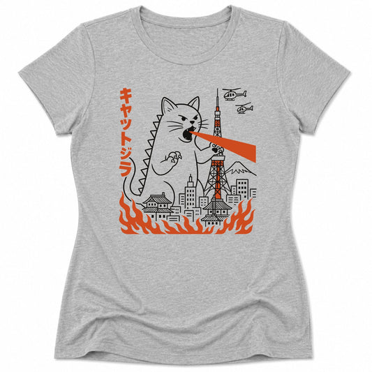 Kyattojira Visits Tokyo Womens Tee Athletic Heather / S 20719732102403703288 T-Shirt