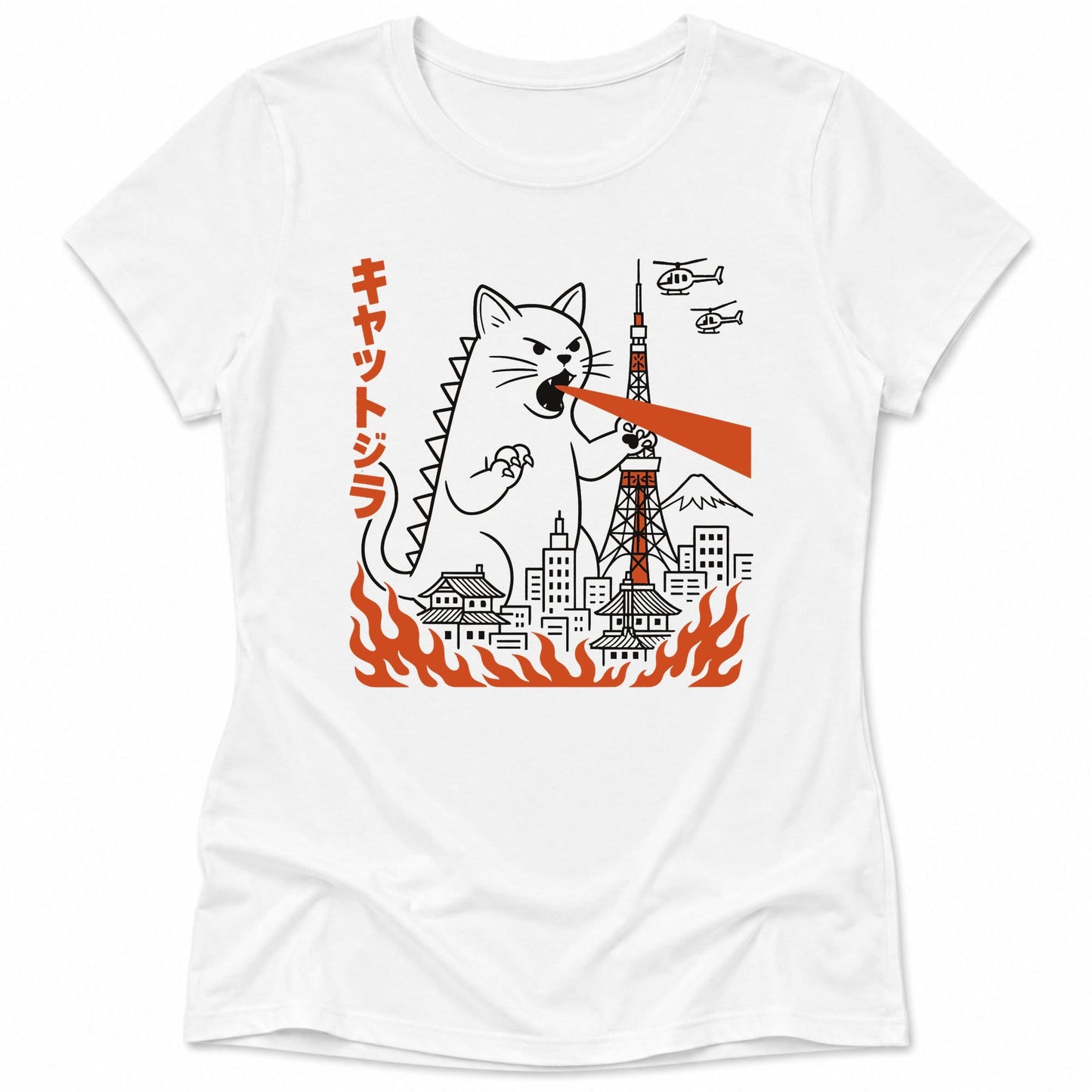 Kyattojira Visits Tokyo Womens Tee White / S 51345069459355277868 T-Shirt
