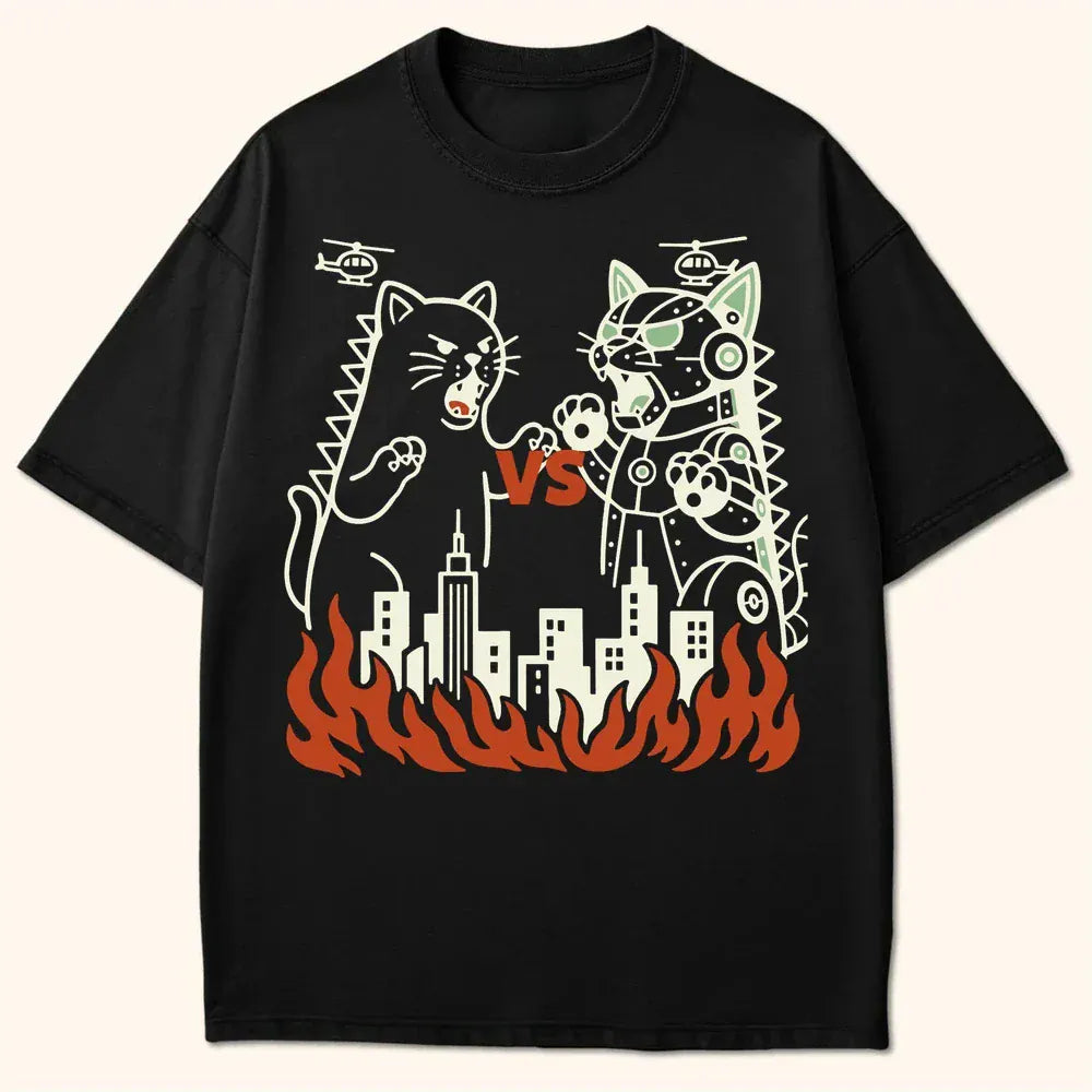 Kyattojira Vs Mecha T-Shirt Black / S 22674795974907878575 T-Shirt