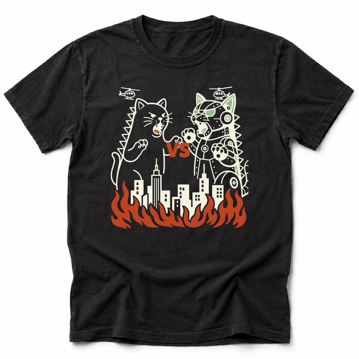 Kyattojira Vs Mecha T-Shirt Black / S 22674795974907878575 T-Shirt